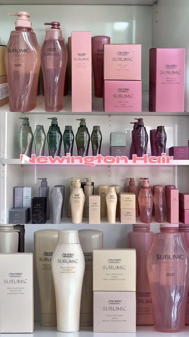 Shiseido Sublimic hair care range on the salon shelf